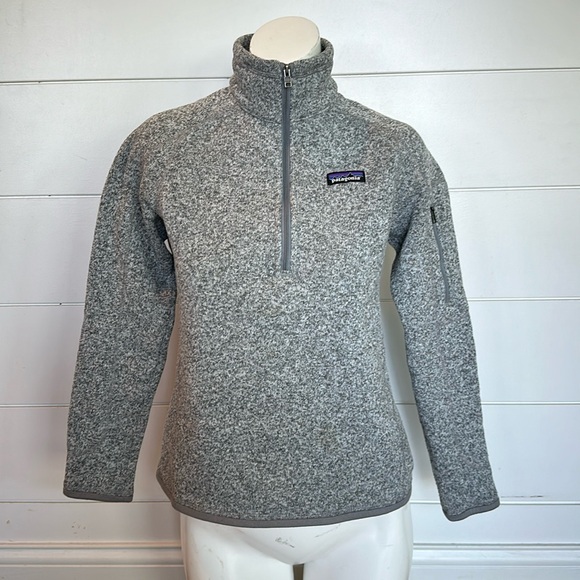 Women's Patagonia Better Sweater 1/4 Zip Fleece Pullover Birch White Sz S H10 - Picture 2 of 9